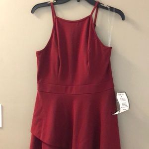 Burgundy juniors dress. Never worn with tags.